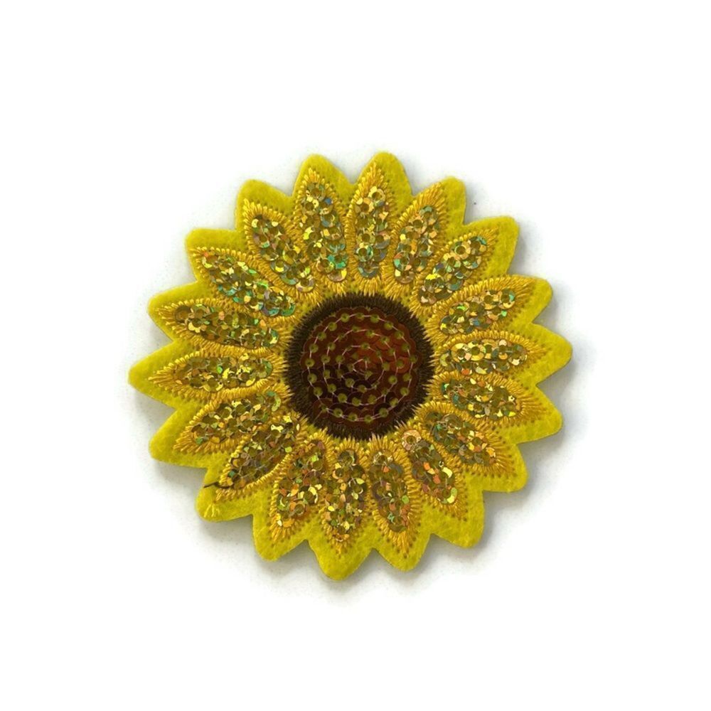 Sequins Sunflower Embroidered Patch
